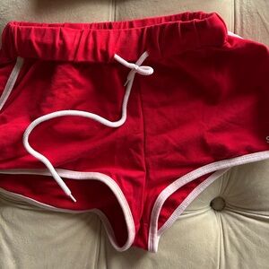 Saski Red and White Athletic shorts